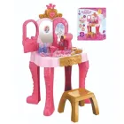 Трюмо 661-142 (6) розмір: 47х27х68 см, проєкція принцес, мелодії, сенсорний датчик, автоматичне відкриття та закриття дверцят, стілець, фен, муляжі косметики, аксесуари, в коробці