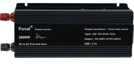 Інвертор FOVAL 2600 Вт 12 В/220 В чиста синусоїда