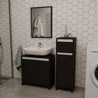 Комплект меблів у ванну кімнату, тумба під умивальник 60х58 см, дзеркало 60х45 см, шафка для зберігання 95х30 см Венге