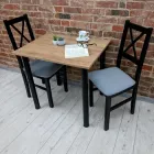 Стіл кухонний з металевими ніжками Дуб Крафт Золотий 100*60см ніжки ніжки з регулюванням чорний матовий