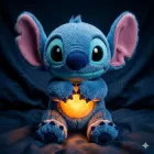 Інтерактивна м'яка іграшка «Стіч» з ефектом дихання, музикою та підсвіткою (35 см)