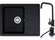 Кухонна мийка AQUAMARIN RITZ Гранітна+Змішувач+Дозатор