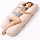 Подушка П-подібна для сну і відпочинку Sleepingg стьобана U-shape з наволочкою на блискавці антиалергенна для вагітних для тіла для чоловіків 140х75х20 см (4820182653421)
