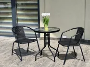 Комплект садових меблів 4Points Bari круглий стіл + 2 стільці Чорний