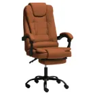 Крісло офісне FC-04 з еко-шкіри з підставкою для ніг Коричневий
