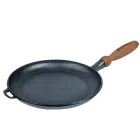 Сковорідка для млинців d24*2,5см з дерев'яною ручкою чавунна Т301 Майстерня