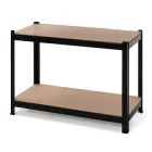 Стелаж металевий 100х70х30 см ЧОРНИЙ 2 полиці МДФ БОНА для будинку, комори, на балкон