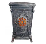 Чавунна Піч-камін "koza" Ingrid Ambra 9 Квт (дрова / Буре Вугілля) Обігрів - До 100 М², Золотисто-мідна (378218)