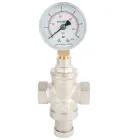 Поршневий регулятор тиску води з манометром 1,5 - 6 бар 1/2" Forte