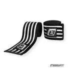 Спортивний бинт для присідань EasyFit фіксатор колінного суглоба (чорно-білий)