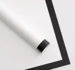 Калька (пакування для квітів) 58*58 см 2 листа біла з чорним широким кантом
