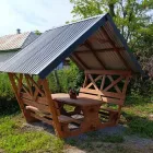 Альтанка садова 2 × 2 м зі столом та лавками, дерев’яна стандарт 0