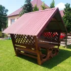 Альтанка садова 2 × 2 м зі столом та лавками, дерев’яна стандарт 2