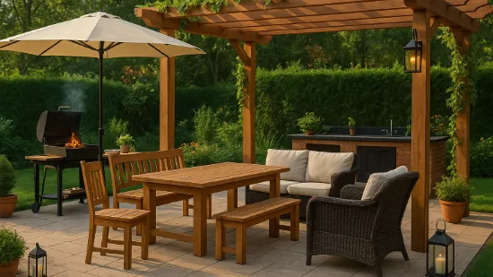 Садові меблі для барбекю-зони: що потрібно для комфортних посиденьок