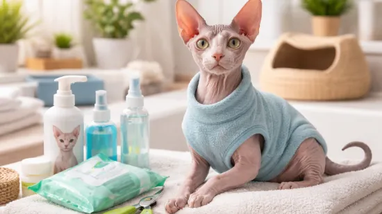 Гігієна безшерстих котів: специфіка догляду за сфінксами
