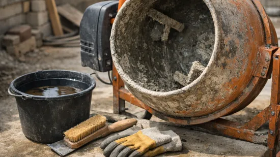 Як почистити барабан бетономішалки після роботи