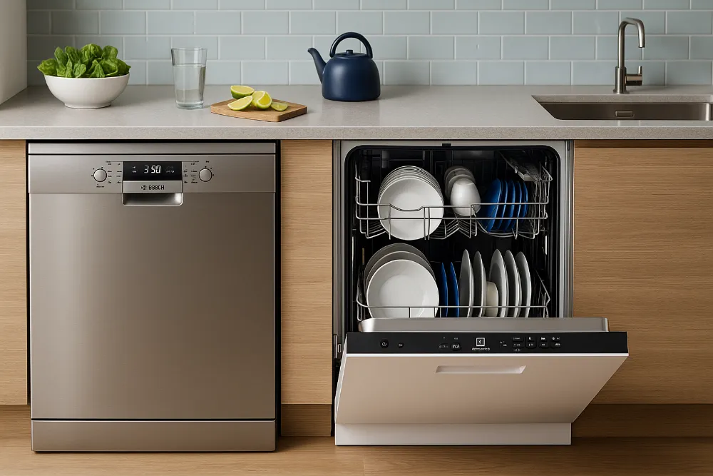 Вбудована посудомийна машина Electrolux та окрема Bosch на кухні