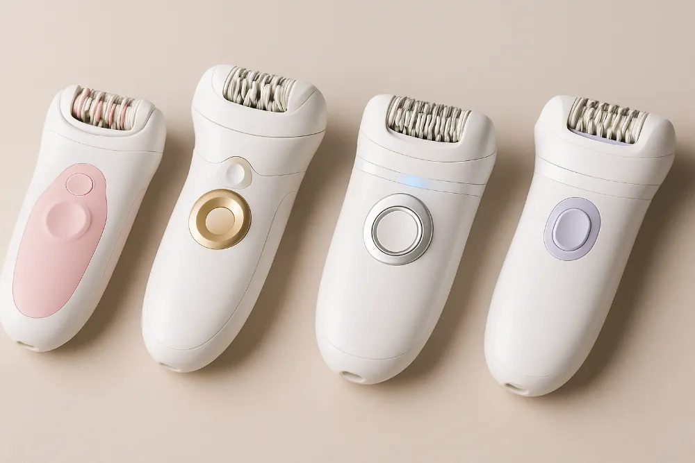 Чотири моделі епіляторів у нейтральних тонах для огляду 2025 року