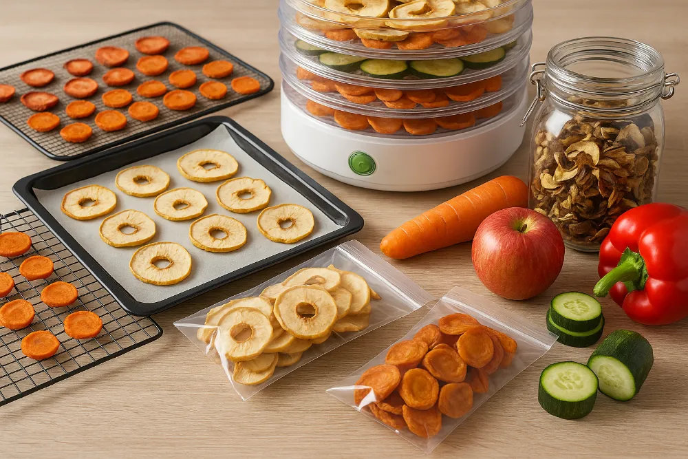 Методи сушіння овочів і фруктів у домашніх умовах Різні способи сушіння овочів і фруктів: електросушарка, яблука, морква, перець і кабачки на піддонах