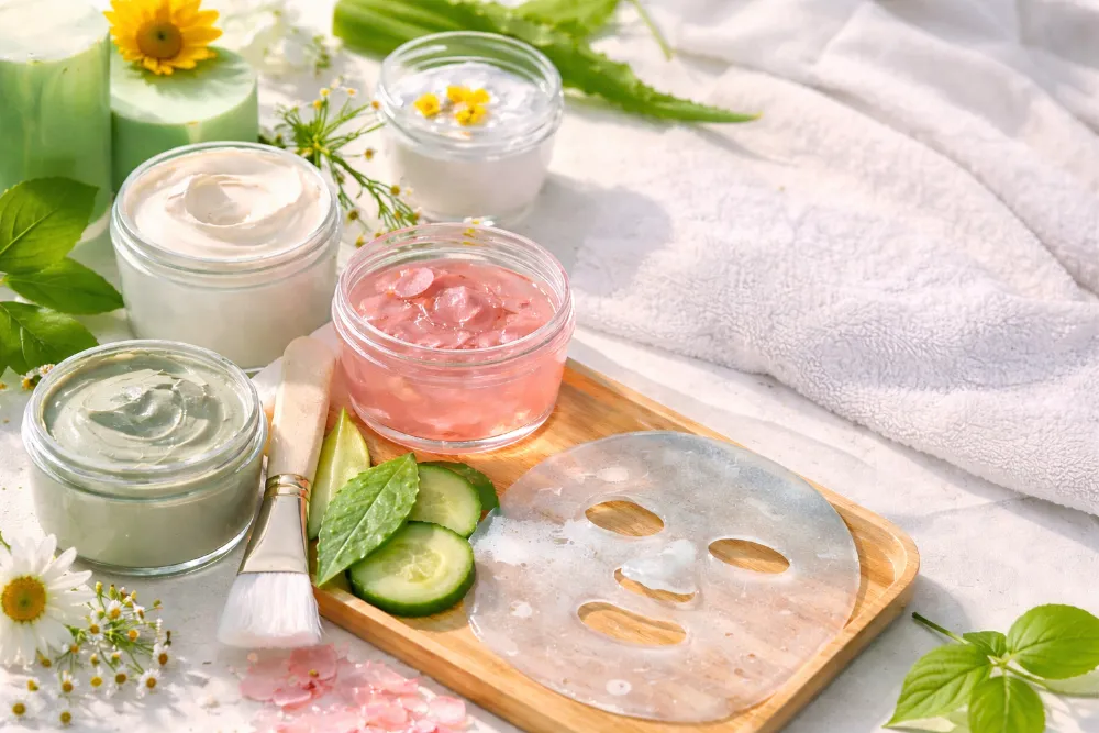 Набір масок для обличчя різних форматів із натуральними інгредієнтами для відновлення та зволоження шкіри